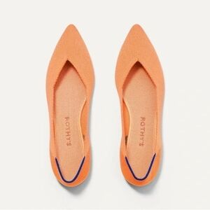 NEW Rothy's The Point  Orange Tangerine Women's Flats Tortoisshell Sz 10.5